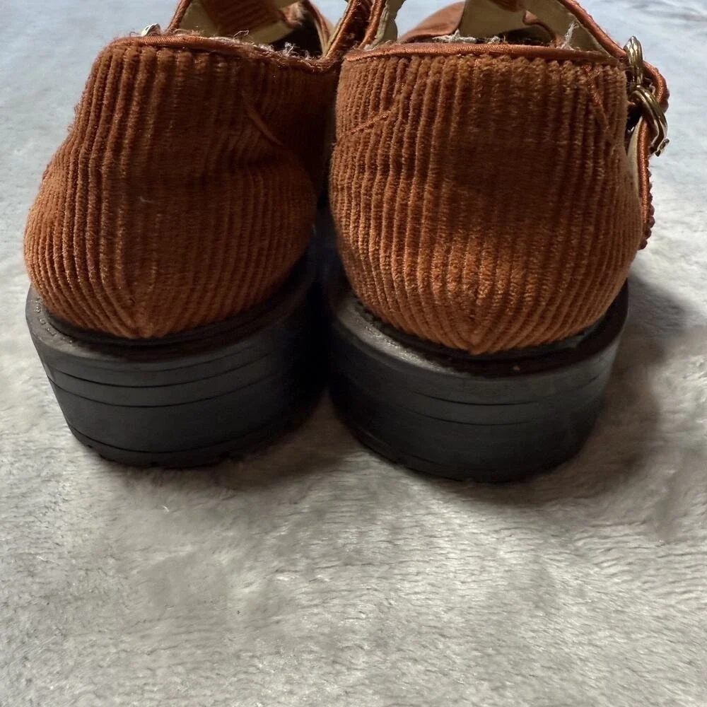 Sam Edelman Taelor Girls Youth Size 1 Kids Corduroy Loafer Brown Mary Jane